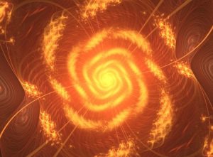Orange hypnotic spiral