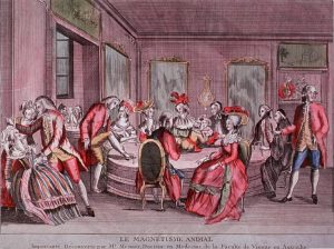 an 18th Century French banquet where strange hypnotic feats are being performed