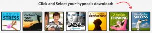 hypnosis to eliminate stress, have gratitude, law of attraction, find life purpose, positive thinking,or visualizing success 